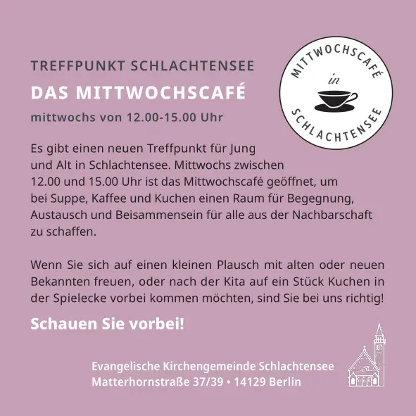 Flyer Mittwochscafé Rückseite