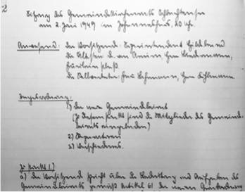 Protokoll der 1. GKR-Sitzung vom 2. Juni 1949